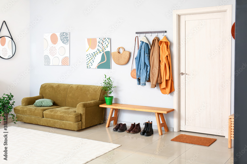 Stylish interior of modern hallway