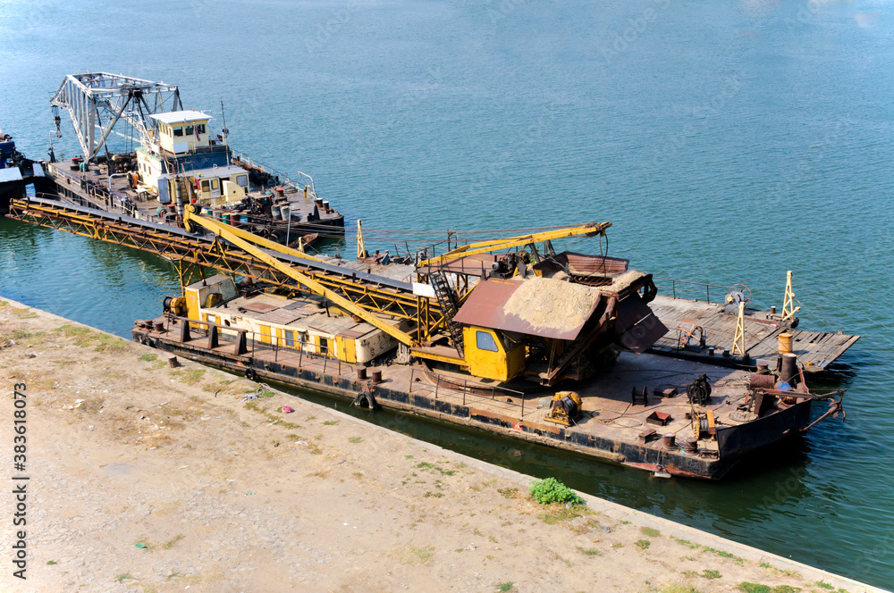 Old crane boats