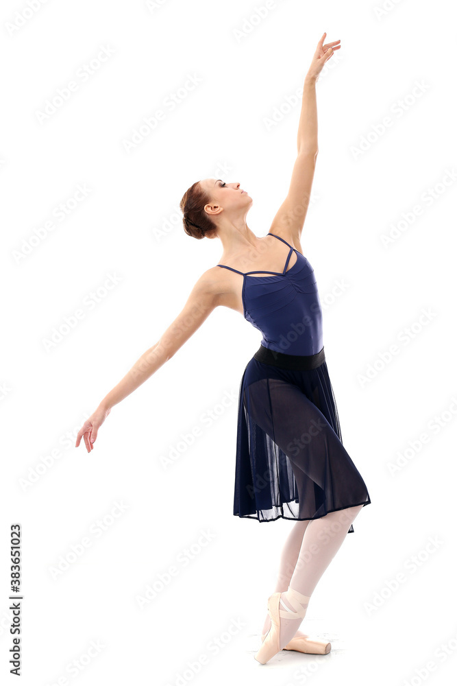 Beautiful and gorgeous ballerina in ballete pose