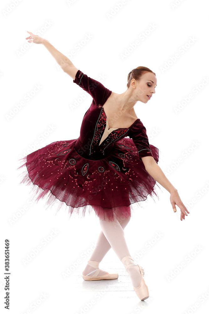 Beautiful and gorgeous ballerina in ballete pose