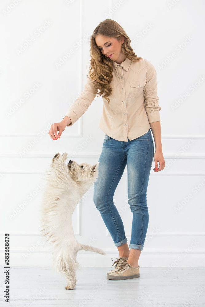 Beautiful girl with dog