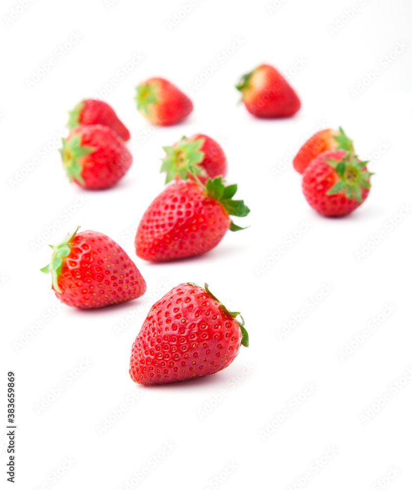 Strawberries isolated over white background