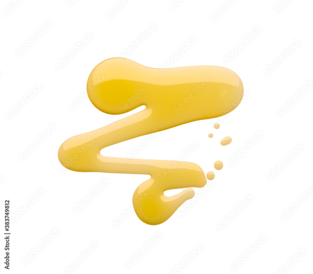 Spilled olive oil on white background