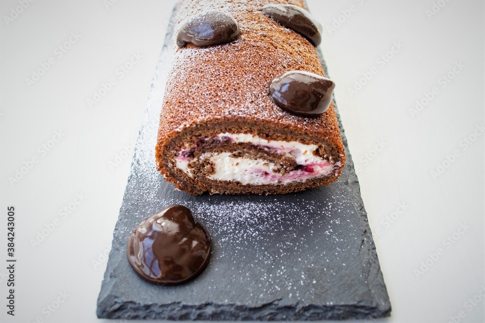 close up of homemade chocolate cake