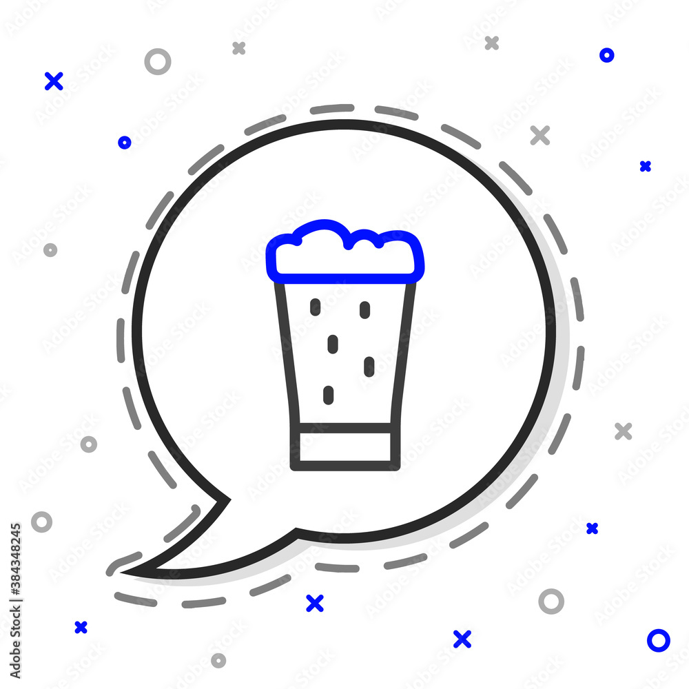 Line Glass of beer icon isolated on white background. Colorful outline concept. Vector.