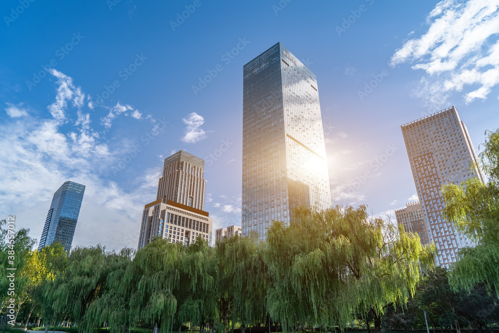 Hefei city modern architecture landscape skyline