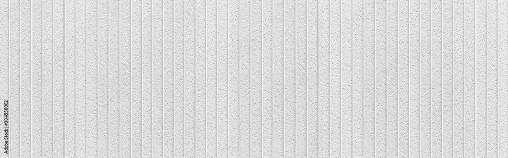 Panorama of White Corrugated metal background and texture surface or galvanize steel