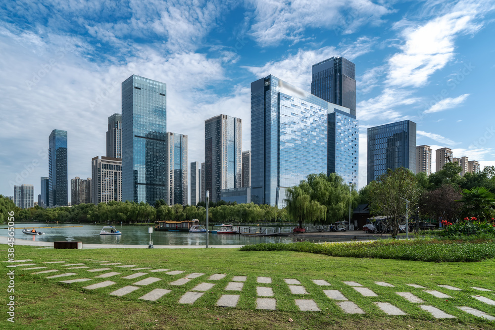 Hefei city modern architecture landscape skyline