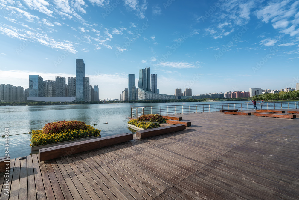 Hefei city modern architecture landscape skyline