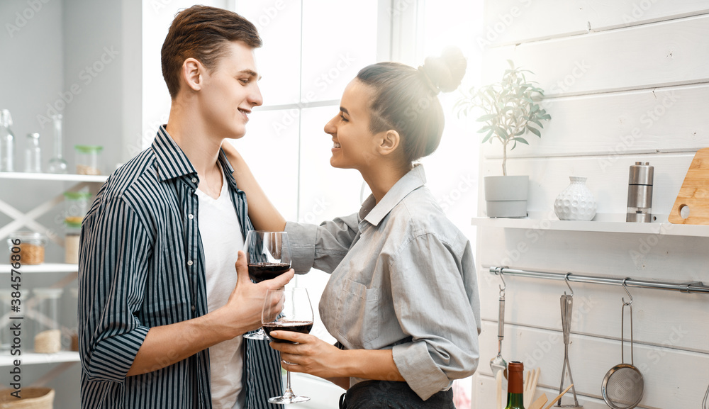 loving couple is preparing the proper meal