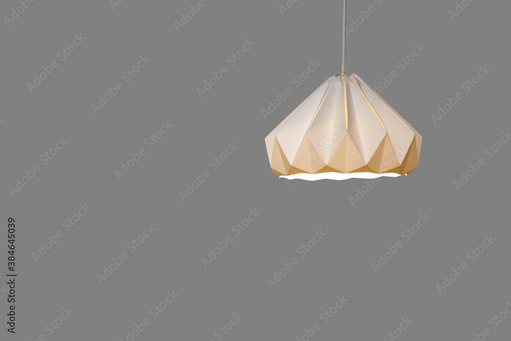 Paper lanterns lamp in the gray background, Save with clipping path