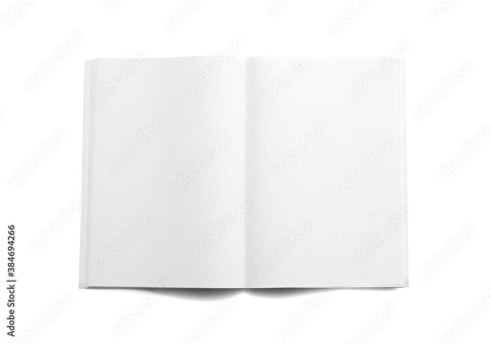 Blank magazine on white background