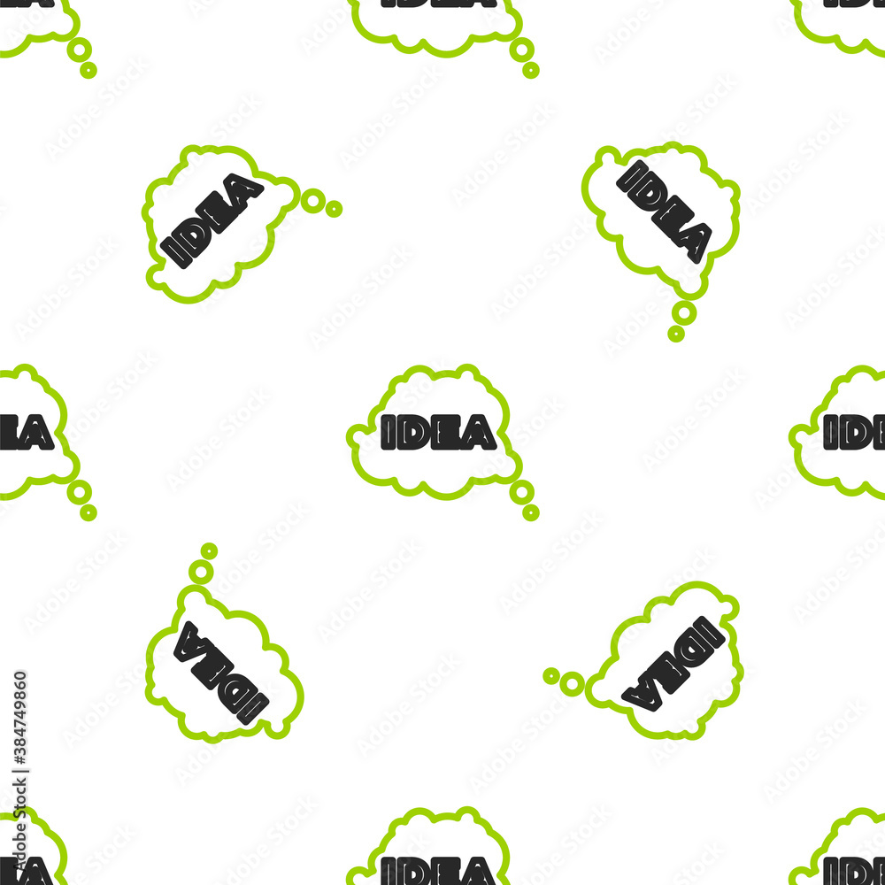 Line Idea, speech bubble icon isolated seamless pattern on white background. Message speech bubble i