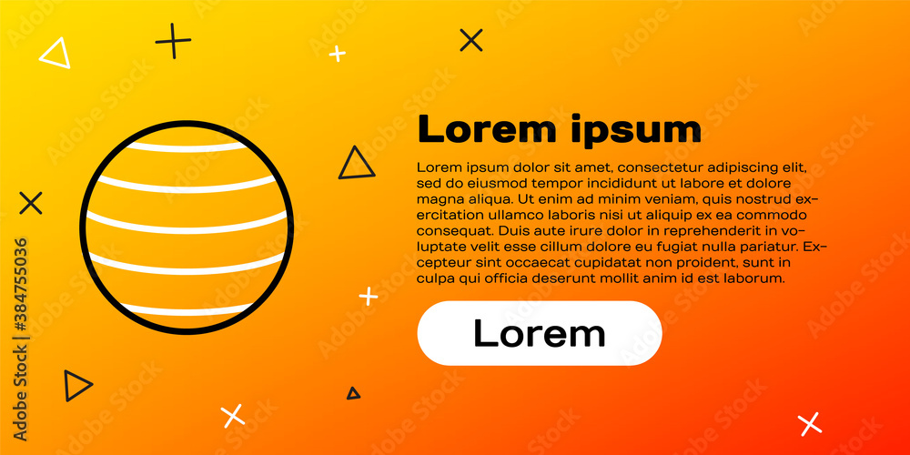 Line Planet Venus icon isolated on yellow background. Colorful outline concept. Vector.