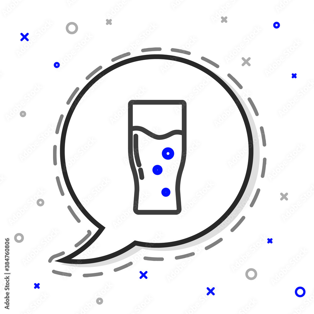 Line Glass of beer icon isolated on white background. Colorful outline concept. Vector.