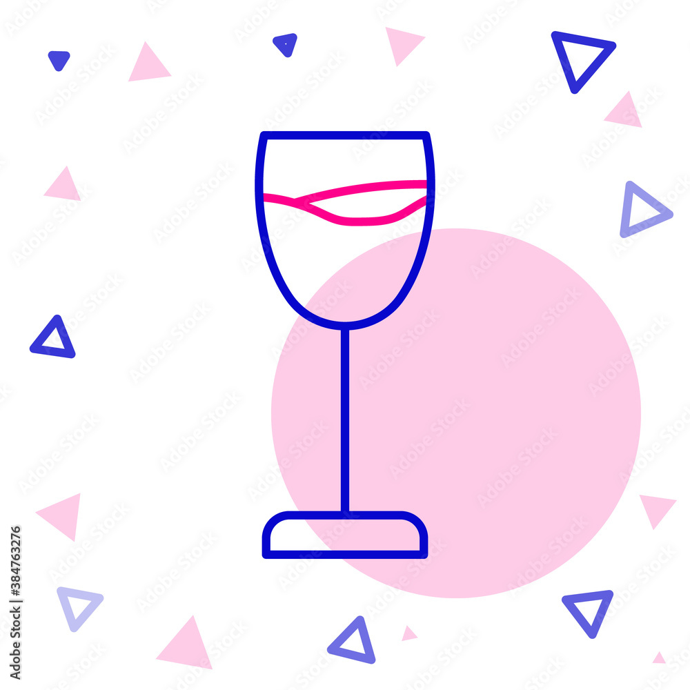 Line Wine glass icon isolated on white background. Wineglass sign. Colorful outline concept. Vector.