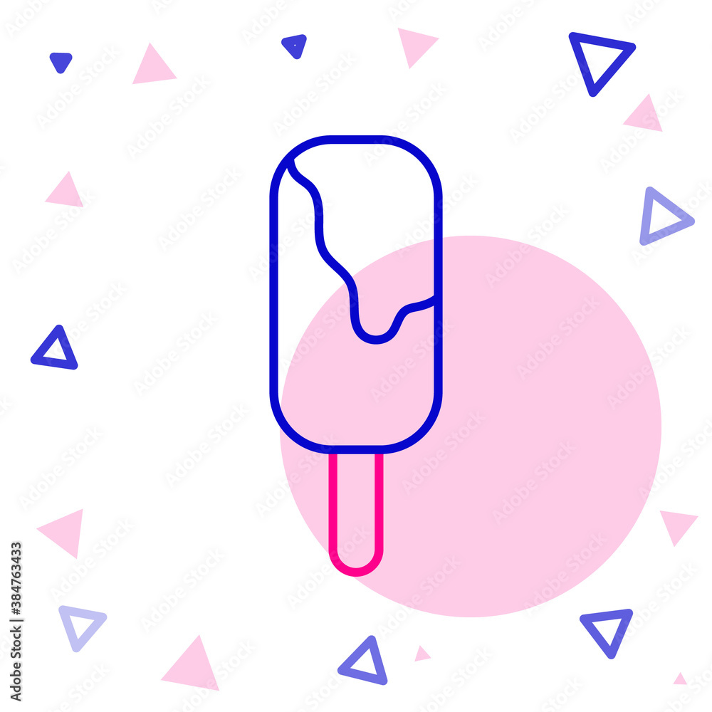 Line Ice cream icon isolated on white background. Sweet symbol. Colorful outline concept. Vector.