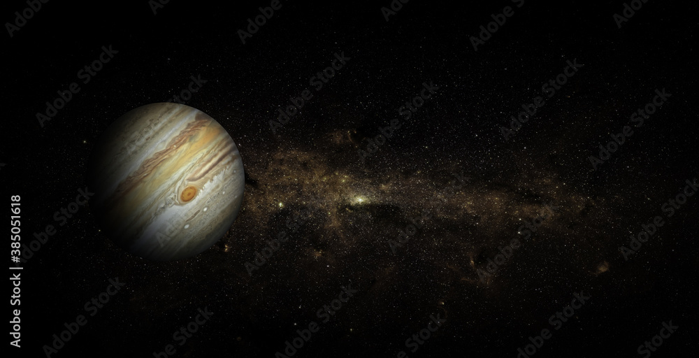 Jupiter on space background. Elements of this image furnished by NASA.