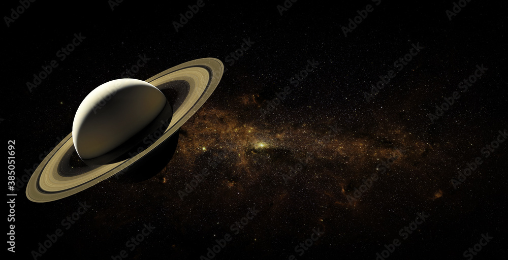 Saturn on space background. Elements of this image furnished by NASA.