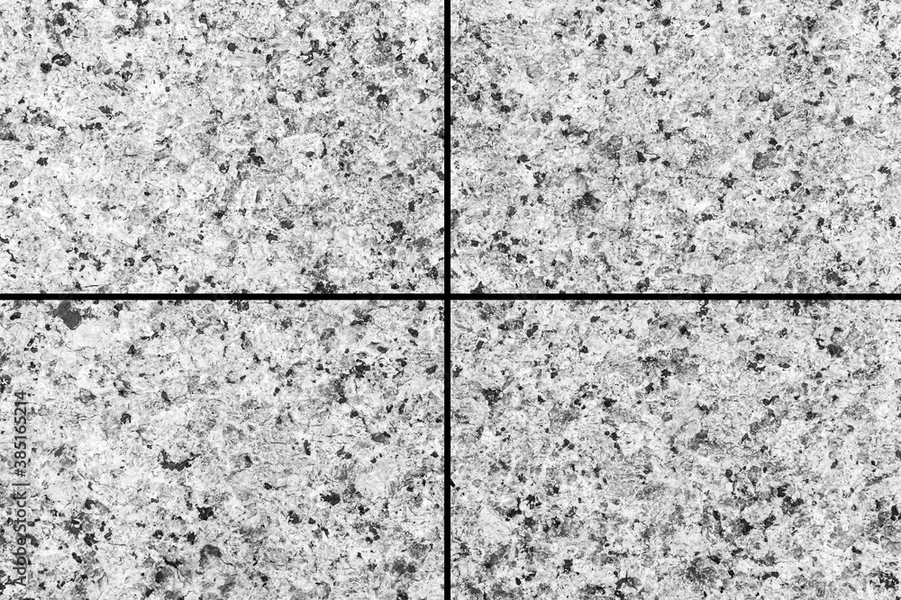 White granite terrazzo floor tile texture and seamless background