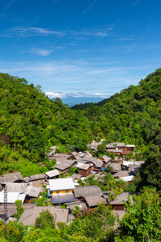 View of Mae Kampong village rural life on hill in Chiang Mai Thailand