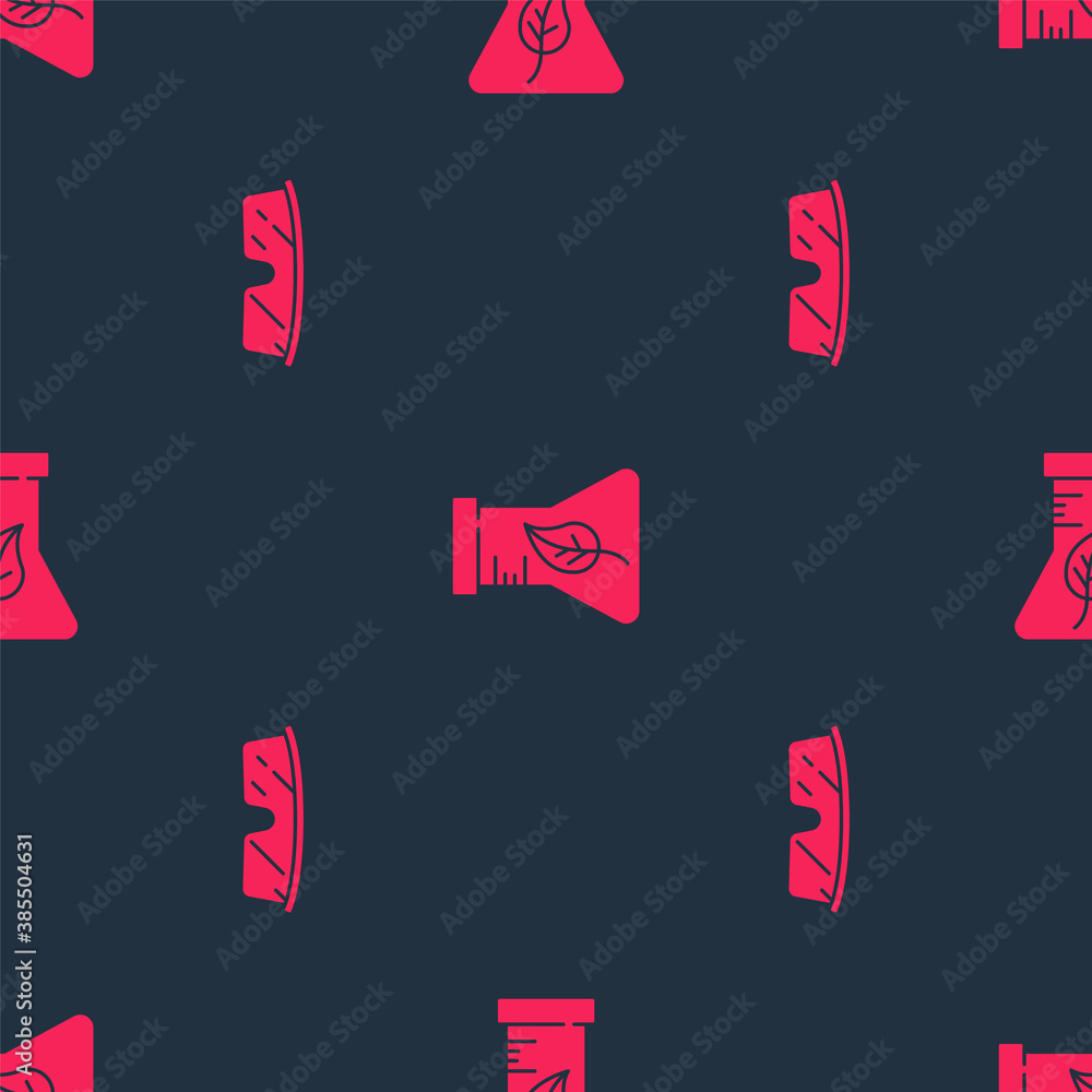 Set Laboratory glasses and Test tube and flask on seamless pattern. Vector.