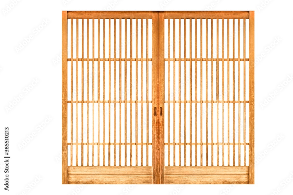 Shoji , Traditional Japanese door,window or room divider consisting isolated on white background