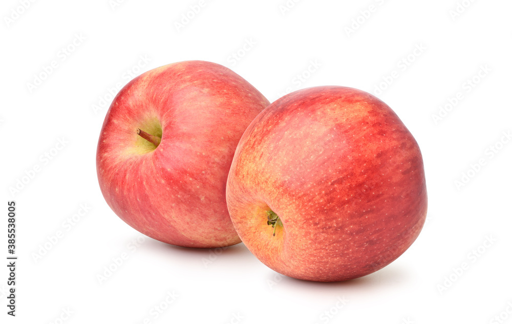 Two Gala Apples isolated on white background. Clipping path.