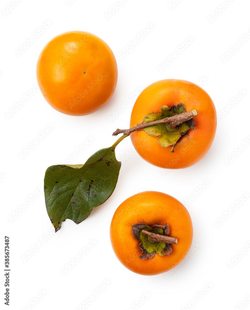 Japanese Persimmon on a White Background