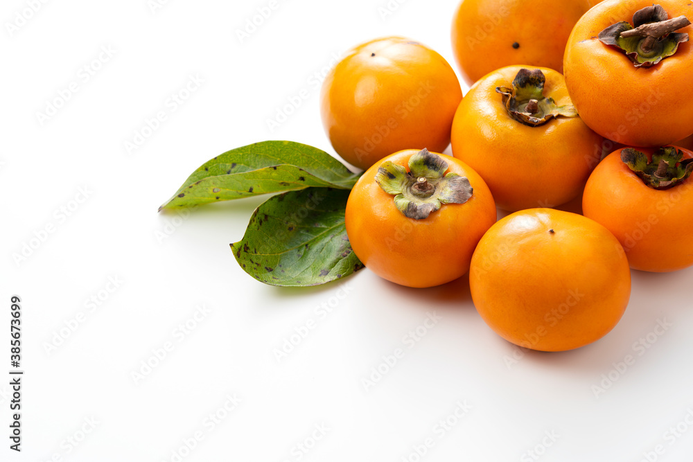 Japanese Persimmon on a White Background