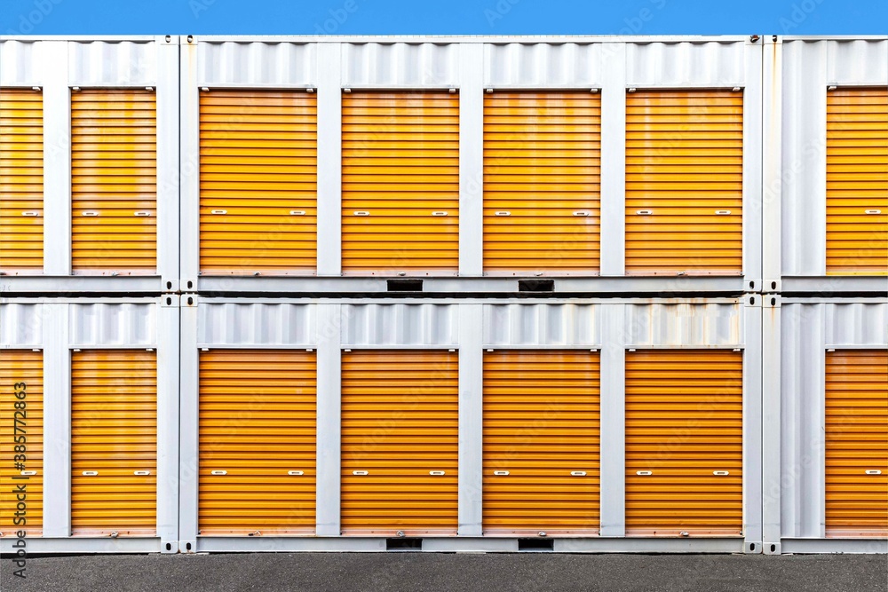 Outside atmosphere of a small rental storage room