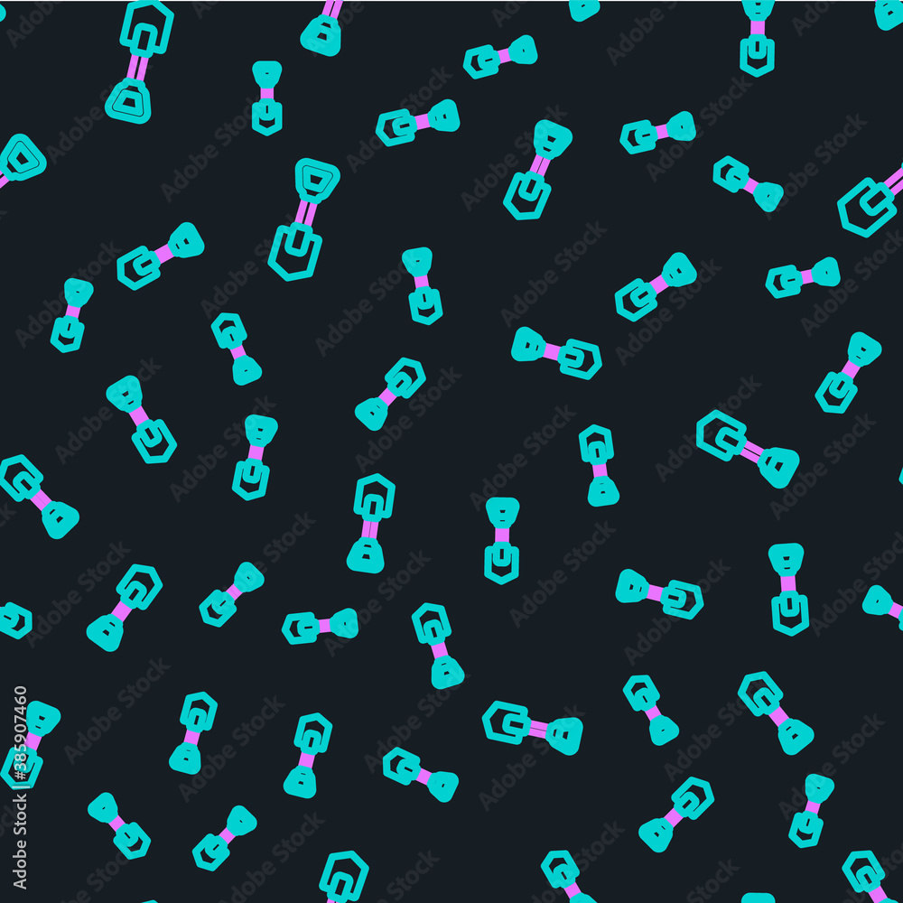 Line Shovel icon isolated seamless pattern on black background. Gardening tool. Tool for horticultur