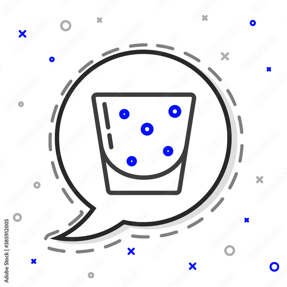 Line Glass of rum icon isolated on white background. Colorful outline concept. Vector.