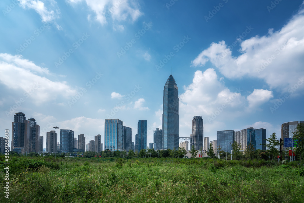 Modern office building in the CBD of Shaoxing, China