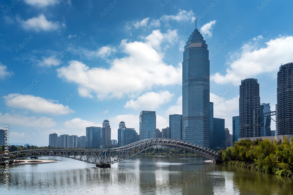 Modern office building in the CBD of Shaoxing, China