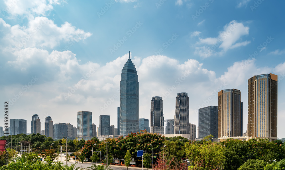 Modern office building in the CBD of Shaoxing, China