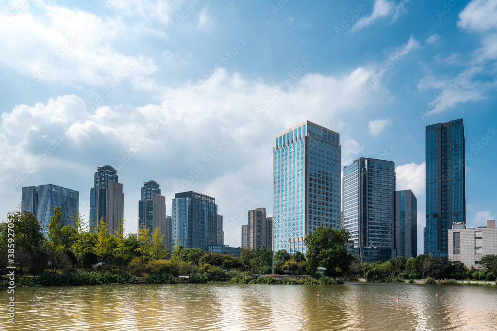 Modern office building in the CBD of Shaoxing, China