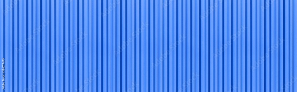 Panorama of Blue Corrugated metal background and texture surface or galvanize steel