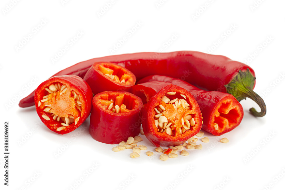 Red chili pepper parts