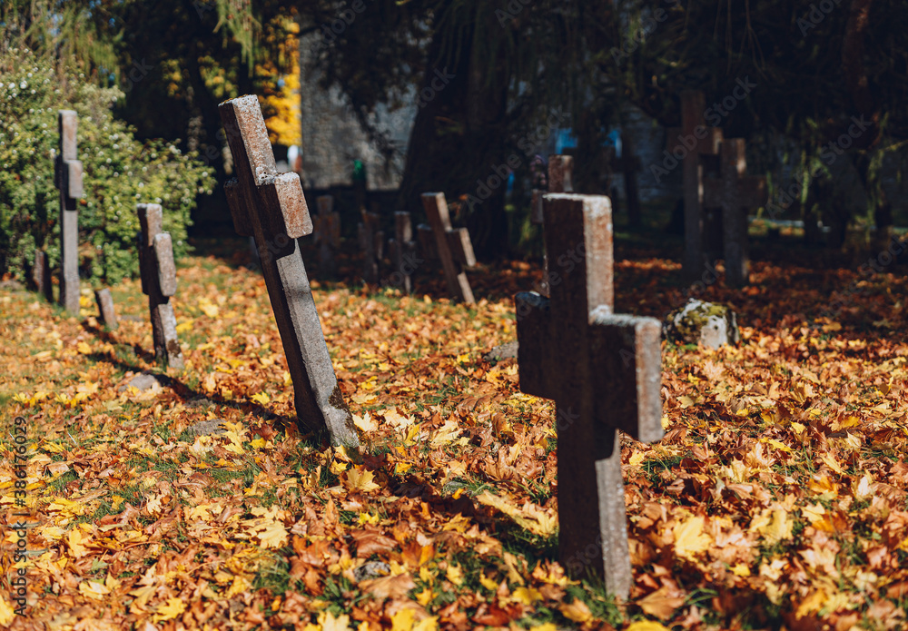 Old cemetry in Tallinn Monastery in Autumn colors