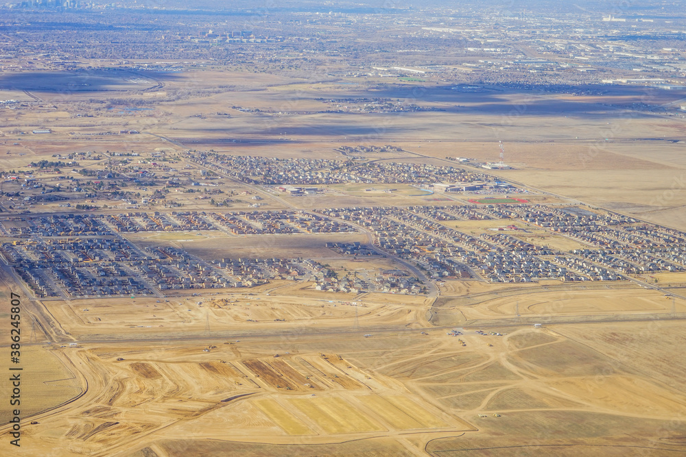 Aerial view of of farm in Colorado