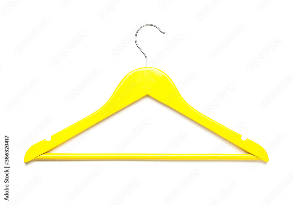 Clothes hanger on white background