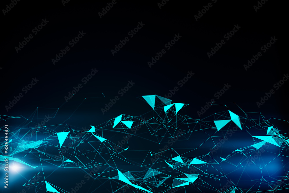 Creative blue polygonal background.