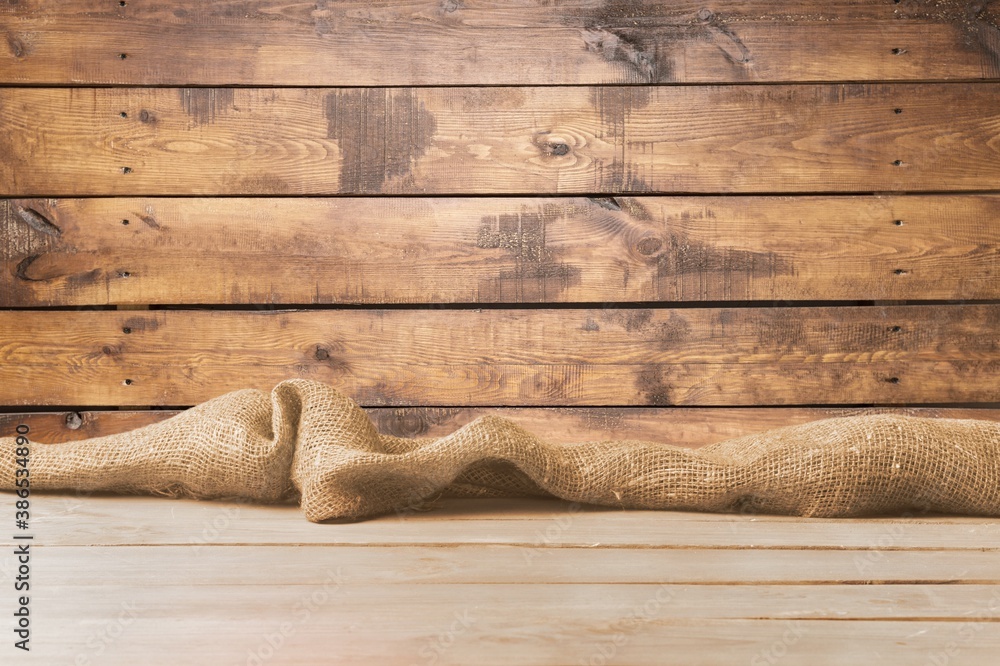 Wooden empty table top on wooden background