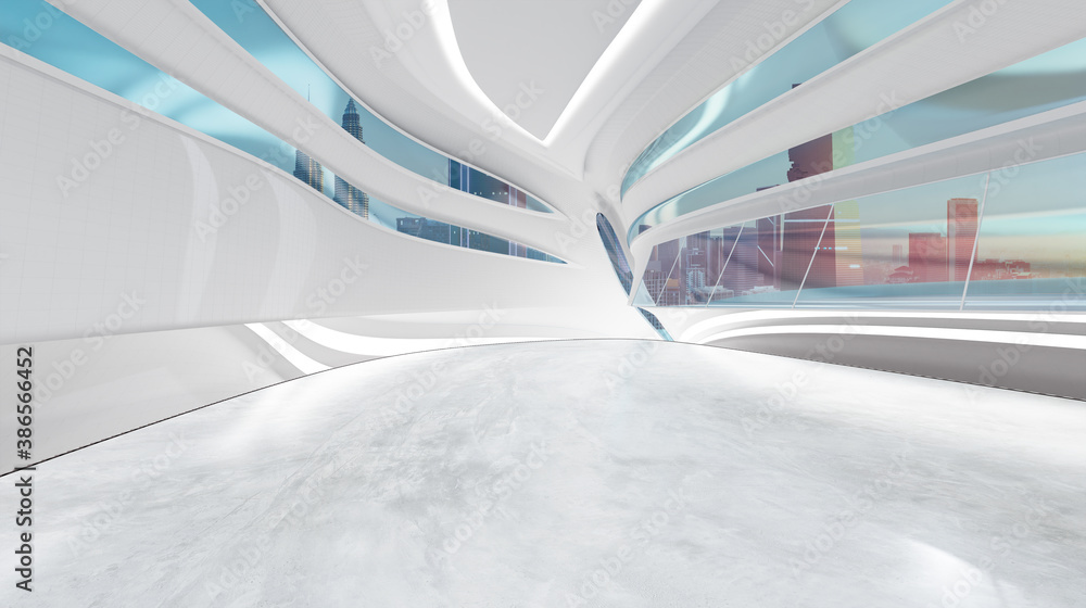 3D rendering futuristic interior design