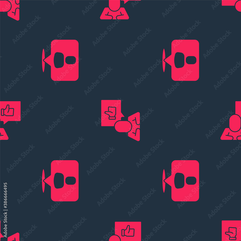 Set Head hunting and Hand like on seamless pattern. Vector.