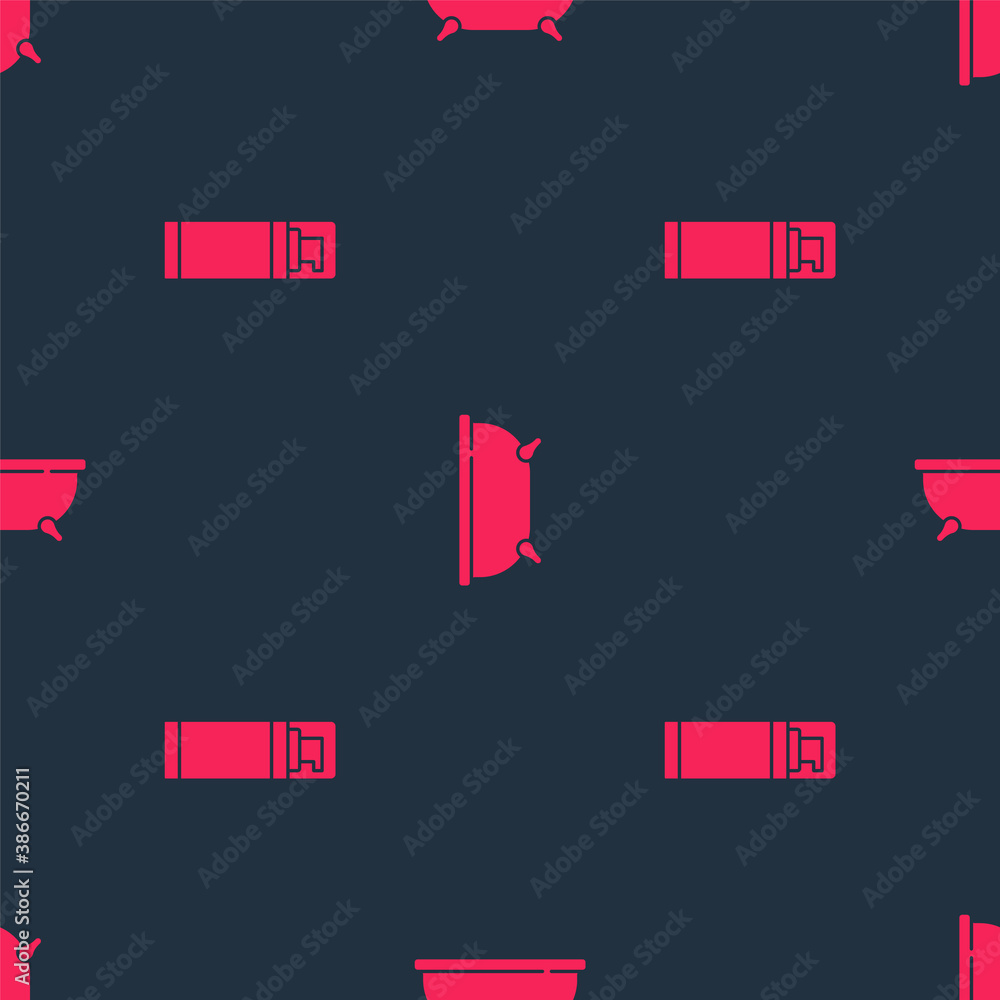 Set Shaving gel foam and Bathtub on seamless pattern. Vector.