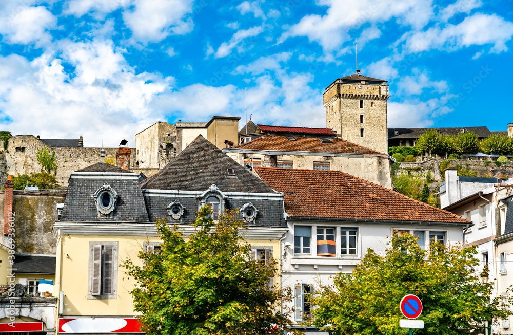 The Chateau Fort de Lourdes, a castle in Hautes-Pyrenees - Occitanie, France