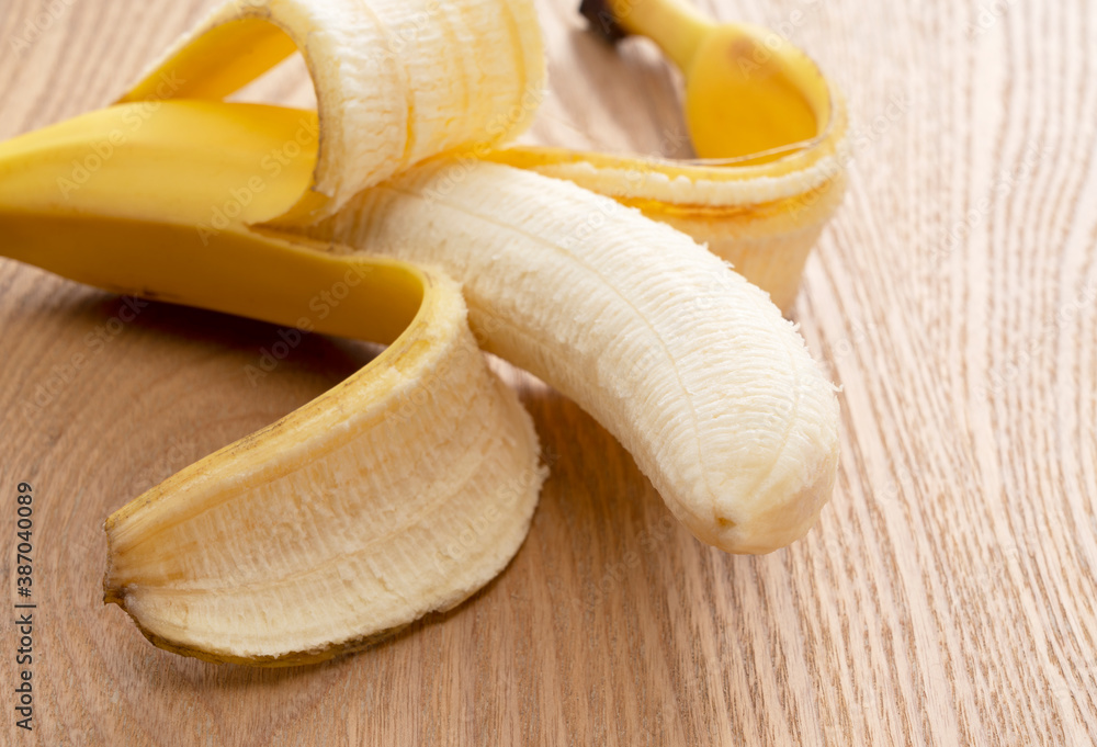 Bananas on a wooden table