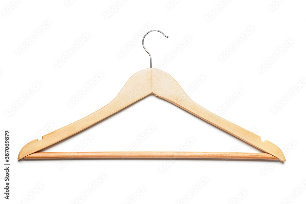 Clothes hanger on white background